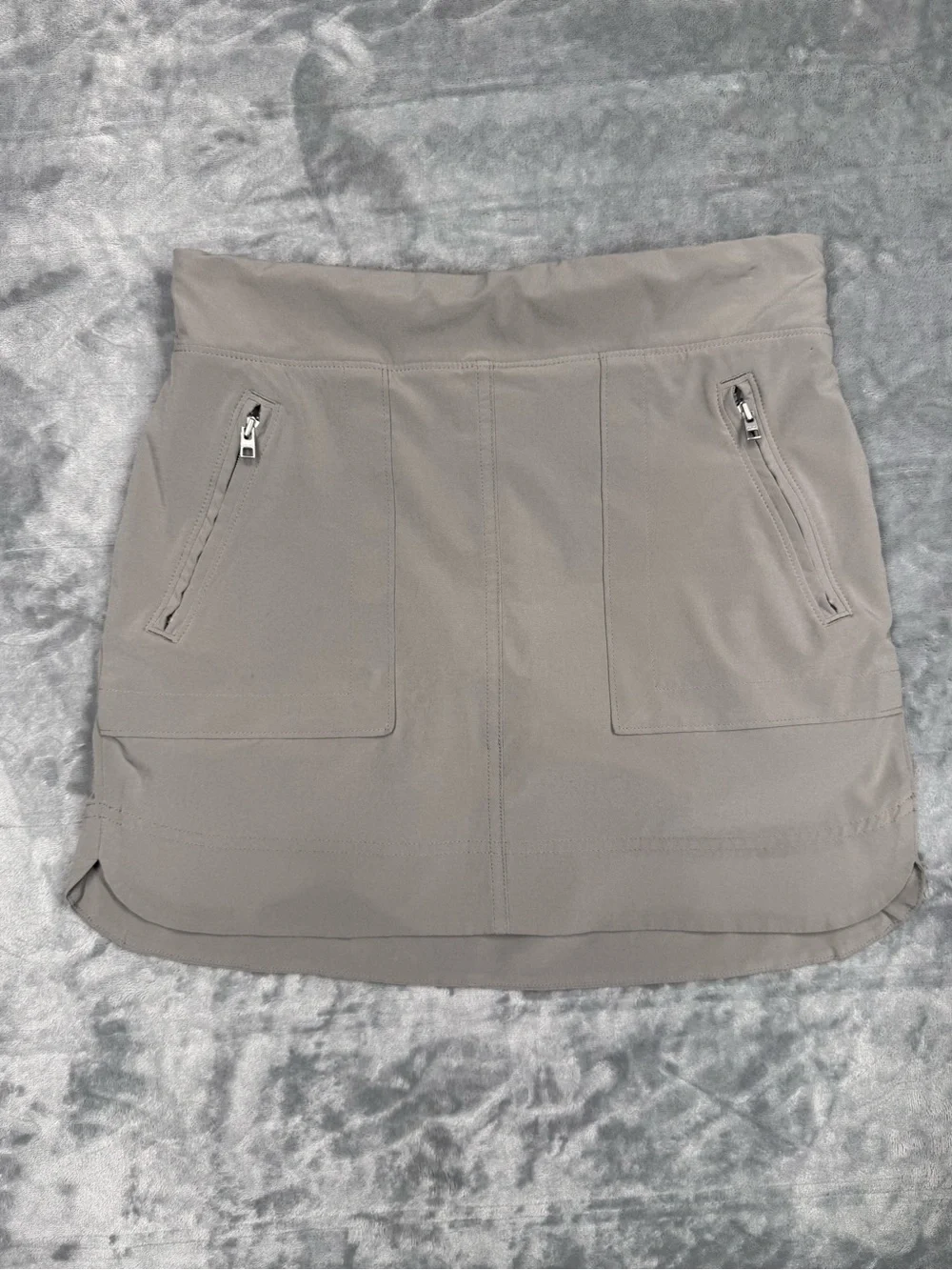 Athleta Light Brown Active Skort with Front Zip‎ Pockets